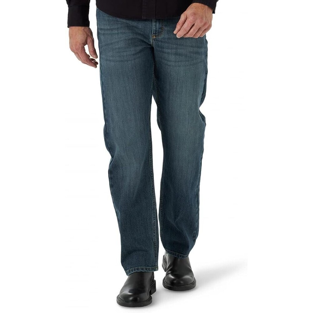 Wrangler Men's Free-to-Stretch Relaxed Fit Jean, Marine, 38W x 30L